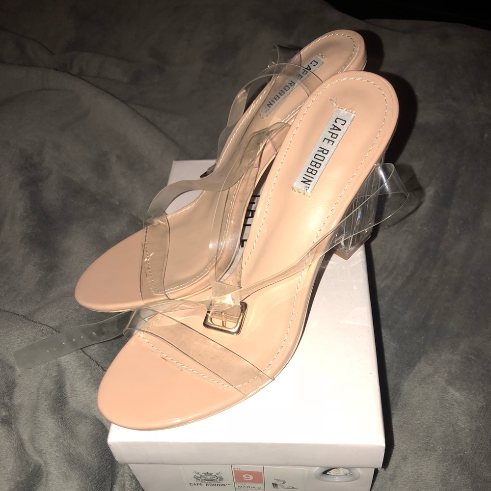 Clear/Nude Fashion Nova heels!
